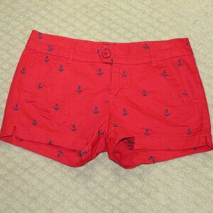 Freestyle Revolution 3" Inseam Shorts Red Navy Blue Anchors Womens Juniors Sz 9